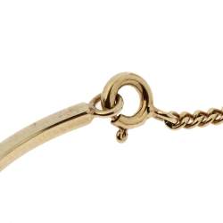 Pre Owned سوار فندي دلاية شعار الماركة مزخرف كريستال ذهبي اللون مقاس كبير - لارج