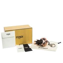 Pre Owned Fendi Tobacco Brown Zucca Space Monkey Bag Charm
