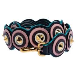 Pre Owned Fendi Multicolor Spiked Leather Strap You Bag Strap