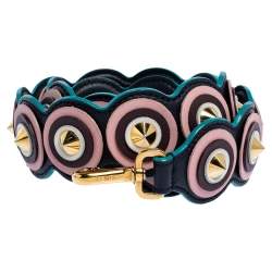 Pre Owned Fendi Multicolor Spiked Leather Strap You Bag Strap