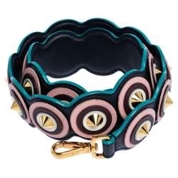 Pre Owned Fendi Multicolor Spiked Leather Strap You Bag Strap