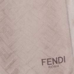 Pre Owned Fendi Grey Zucca Patterned Ombre Silk Scarf