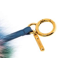 Pre Owned Fendi Multicolor Fox Fur Pom Pom Bag Charm