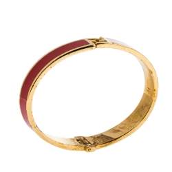 Fendi The Fendista Bicolor Enamel Gold Tone Bracelet M