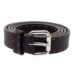 مملوكة مسبقًا Fendi Dark Brown Selleria Leather Buckle Belt 90CM