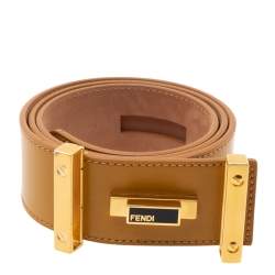 Pre Owned حزام فندي أصفر مستردة مفرغ 85 سم