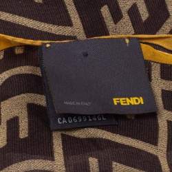 Pre Owned وشاح فندي حرير زوكا بولكا دوت بني