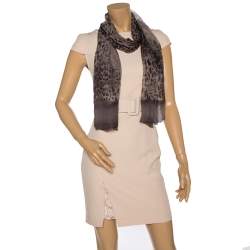 Fendi Leopard Print Zucca Silk Scarf