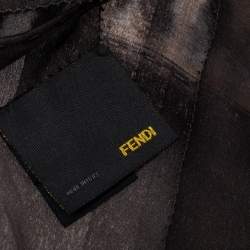 Fendi Leopard Print Zucca Silk Scarf