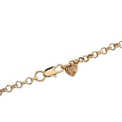 مملوكة مسبقًا Fendi Crystal Letter Charm & ID Tag Pendant Rolo Chain Necklace