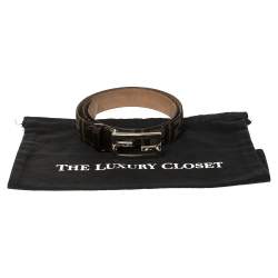 مملوكة مسبقًا Fendi Tobacco Zucca Canvas FF Buckle Belt Size 95