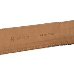 Pre Owned Fendi Blue/White Ombre Canvas Round Buckle Belt Size 80