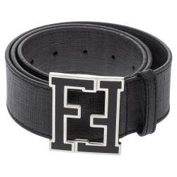 Pre Owned حزام فندي كانفاس زوكا أسود بإبزيم 85 سم