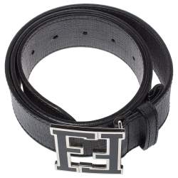 Pre Owned حزام فندي كانفاس زوكا أسود بإبزيم 85 سم