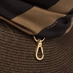 Fendi Brown Paper Fibre Foldable Silk-Scarf Hat