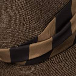 Fendi Brown Paper Fibre Foldable Silk-Scarf Hat