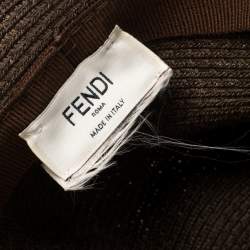 Fendi Brown Paper Fibre Foldable Silk-Scarf Hat