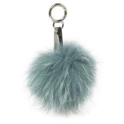 Pre Owned Fendi Blue Fox Fur Lagoon Bug Bag Charm