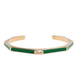Fendi Green Enamel Baguette Bracelet S
