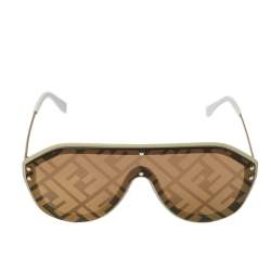 Fendi Black/Yellow Mirrored FFM0039/G/S Fabulous Shield Sunglasses