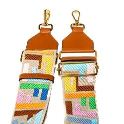 مملوكة مسبقًا Fendi Multicolor Zucca Canvas and Leather Strap You Guitar Bag Strap