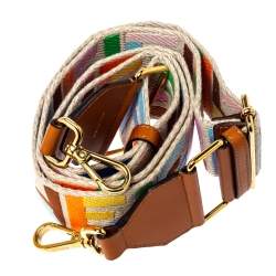مملوكة مسبقًا Fendi Multicolor Zucca Canvas and Leather Strap You Guitar Bag Strap