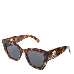 مملوكة مسبقًا نظارة شمسية فندي"أف إيز فندي أف أف0327/أس" عين قطة عاكسة رصاصي و زوكا بني