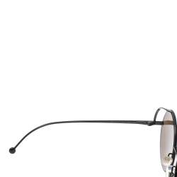 Pre Owned Fendi Black Tone/ Brown Zucca FF 0343/S Fendirama Round Sunglasses