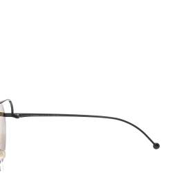 Pre Owned Fendi Black Tone/ Brown Zucca FF 0343/S Fendirama Round Sunglasses