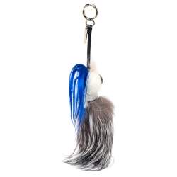 Pre Owned Fendi Multicolor Fur and Leather Mini Karlito Bag Charm