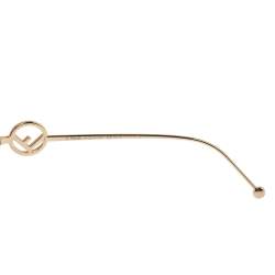 Pre Owned Fendi Gold Tone/ Gold Mirrored FF 0323 Cat Eye Sunglasses