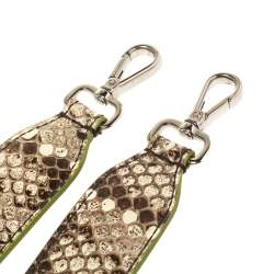 Pre Owned Fendi Beige/Brown Python Strap You Shoulder Strap