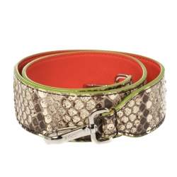 Pre Owned Fendi Beige/Brown Python Strap You Shoulder Strap