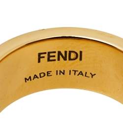 Fendi F is Fendi Bicolor Enamel Band Ring M