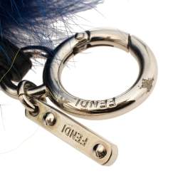 Pre Owned Fendi Blue Fur Fendirumi Bug-Kun Bag Charm