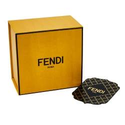 Pre Owned Fendi Gold Tone Small FF Earrings