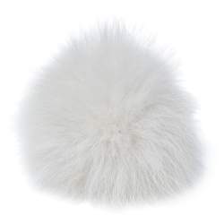 Pre Owned Fendi Grey/Offwhite Fox Fur And Leather Pom Pom Bag Charm