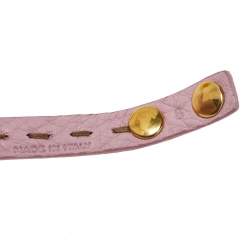 Pre Owned Fendi Pink Selleria Double Wrap Bracelet
