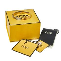 Pre Owned Fendi F Gold Tone and Palladium Cuff Bracelet M