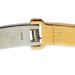 Pre Owned Fendi F Gold Tone and Palladium Cuff Bracelet M