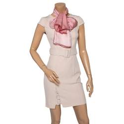 مملوكة مسبقًا وشاح فندي حرير جاكار أف أف نمط متدرج وردي