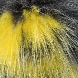 Pre Owned Fendi Grey & Yellow ABCharm Fox Fur Keyring/ Bag Charm