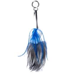 Pre Owned Fendi Monochrome Fox & Mink Fur Mini Karlito Bag Charm