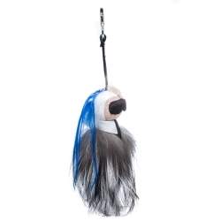 Pre Owned Fendi Monochrome Fox & Mink Fur Mini Karlito Bag Charm