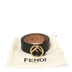 Pre Owned حزام فندي زوكا أسود منقوش بالشعار 80 سم