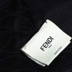 مملوكة مسبقًا وشاح فندي صوف و حرير كارليتو مزين حلية أسود 