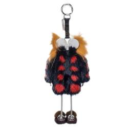Pre Owned Fendi Multicolor Fur and Leather Monster Sweater Bag Charm 