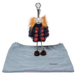 Pre Owned Fendi Multicolor Fur and Leather Monster Sweater Bag Charm 