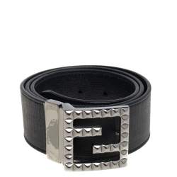 مملوكة مسبقًا Fendi Grey Zucca Coated Canvas FF Buckle Reversible Belt 90CM 