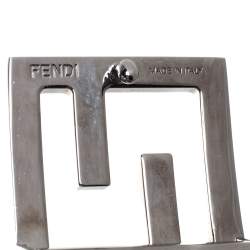 مملوكة مسبقًا Fendi Grey Zucca Coated Canvas FF Buckle Reversible Belt 90CM 